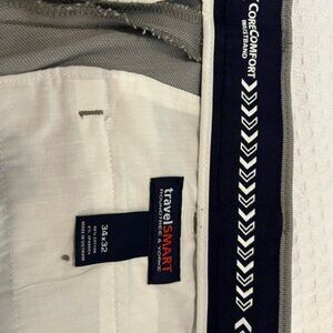 EUC Mens 34x32 Roundtree & Yorke TravelSMART Pleated Pants Grey